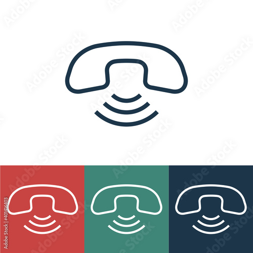 Linear vector icon with handset