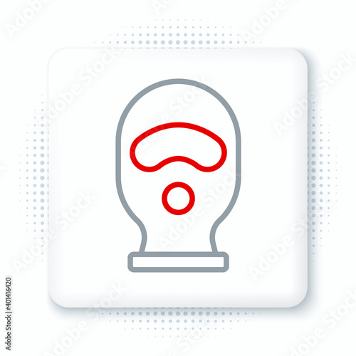 Line Balaclava icon isolated on white background. A piece of clothing for winter sports or a mask for a criminal or a thief. Colorful outline concept. Vector.