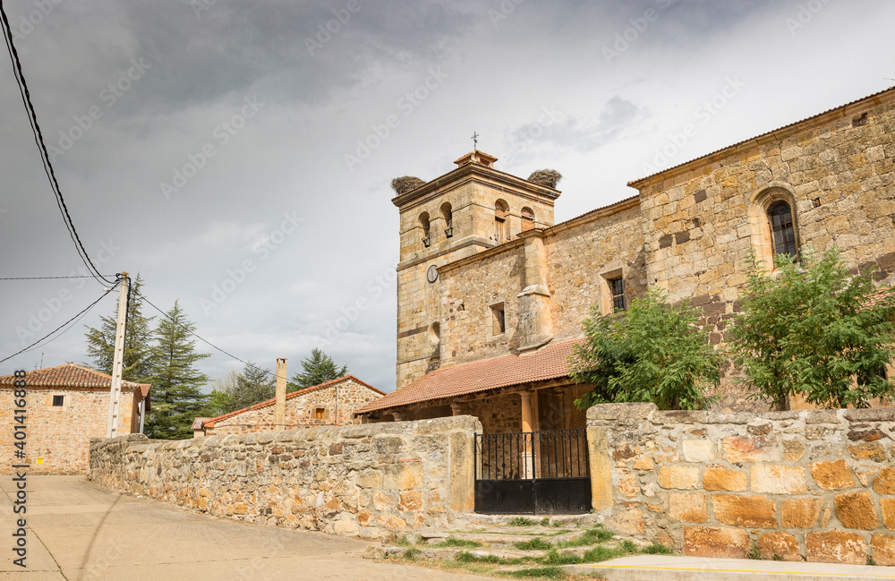 Church of Our Lady of the Assumption in Herreros village (municipality of Cidones), province of Soria, Castile and Leon, Spain