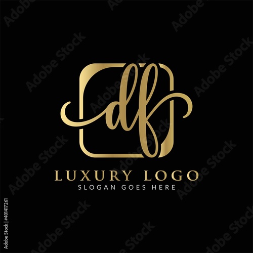 Initial DF Letter Logo Creative Modern Typography Vector Template. Creative Luxury Abstract Letter DF Logo Design