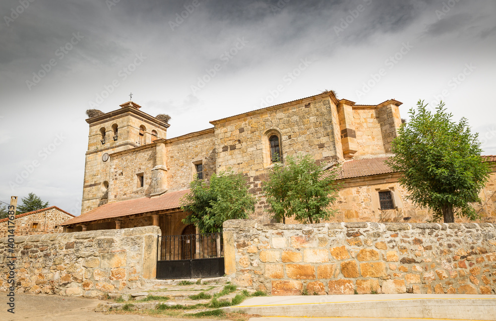Church of Our Lady of the Assumption in Herreros village (municipality of Cidones), province of Soria, Castile and Leon, Spain