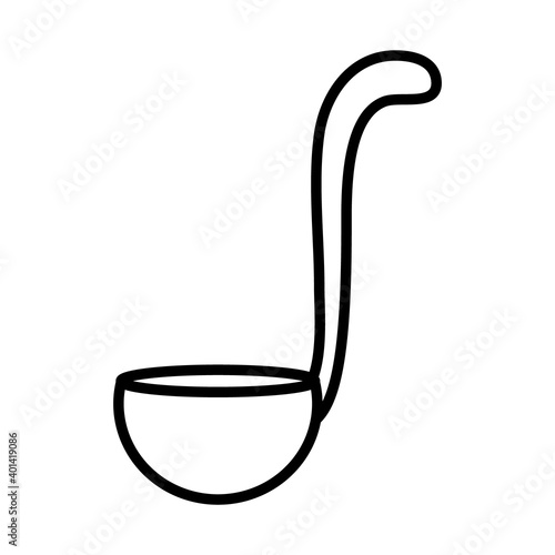 kitchen elements design, ladle icon, silhouette style