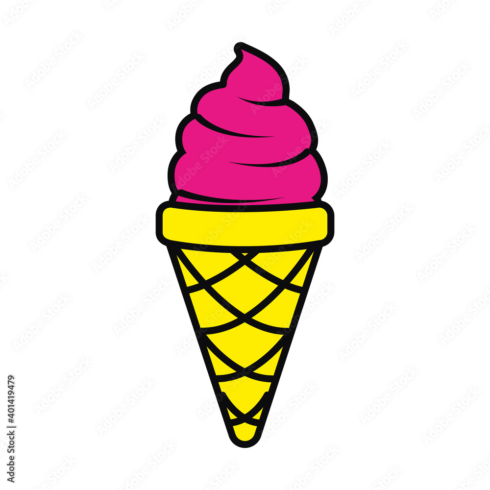 ice cream cone icon, colorful design ice cream cone icon, colorful design