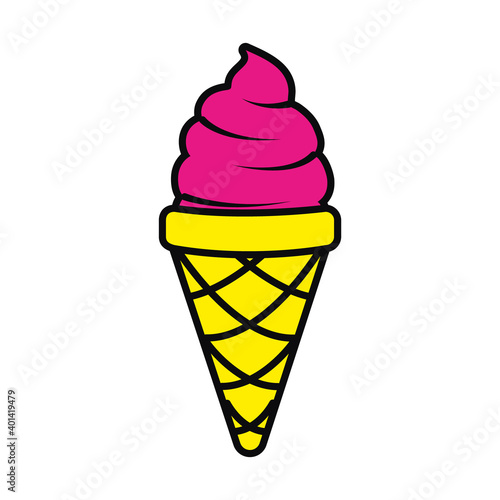 ice cream cone icon, colorful design