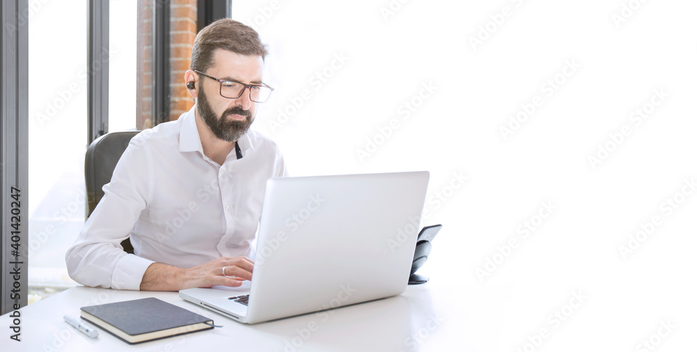 businessman working on project at office desk home