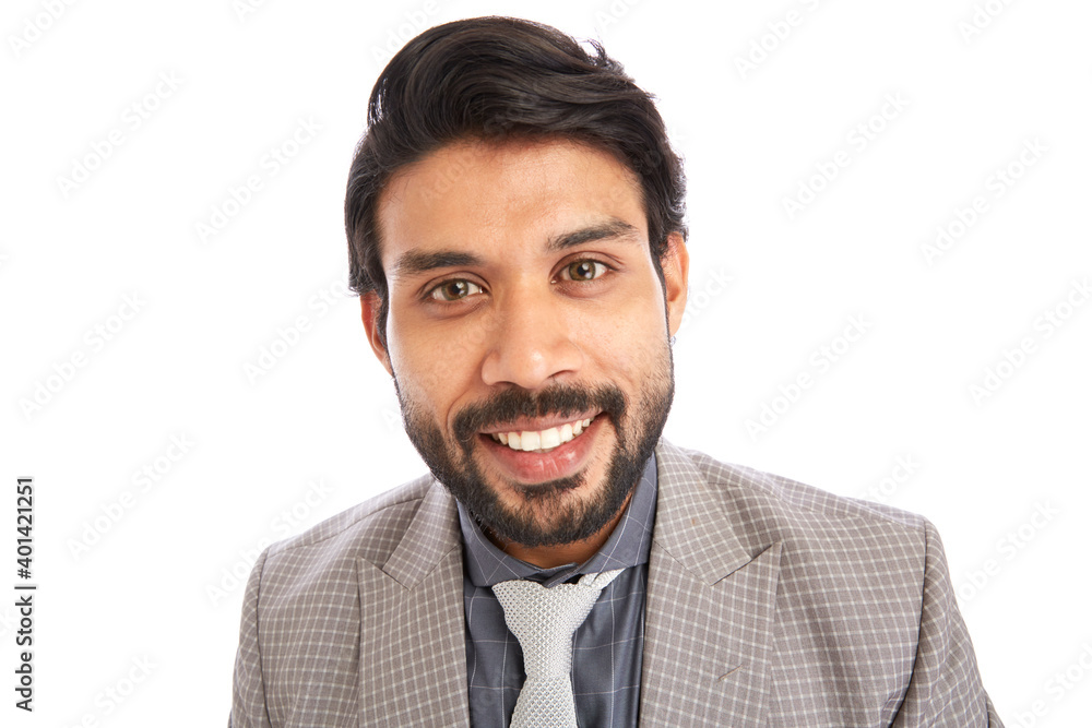 wide angle shot of expressive young businessman on white background. wide angle shot of expressive young businessman on white background.