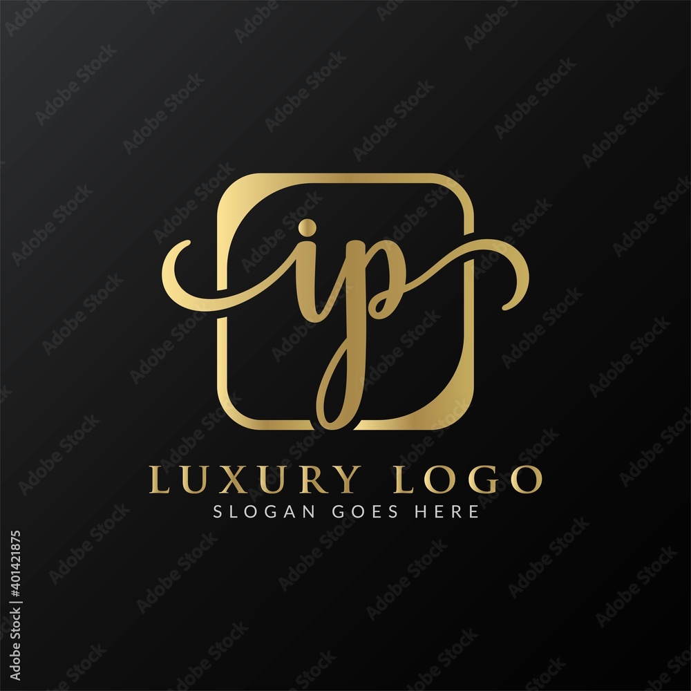 Initial IP letter Logo Design vector Template. Abstract Luxury Letter IP logo Design Initial IP letter Logo Design vector Template. Abstract Luxury Letter IP logo Design