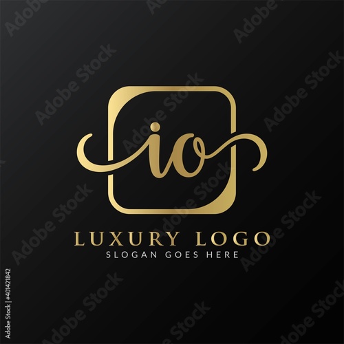 Initial IO letter Logo Design vector Template. Abstract Luxury Letter IO logo Design