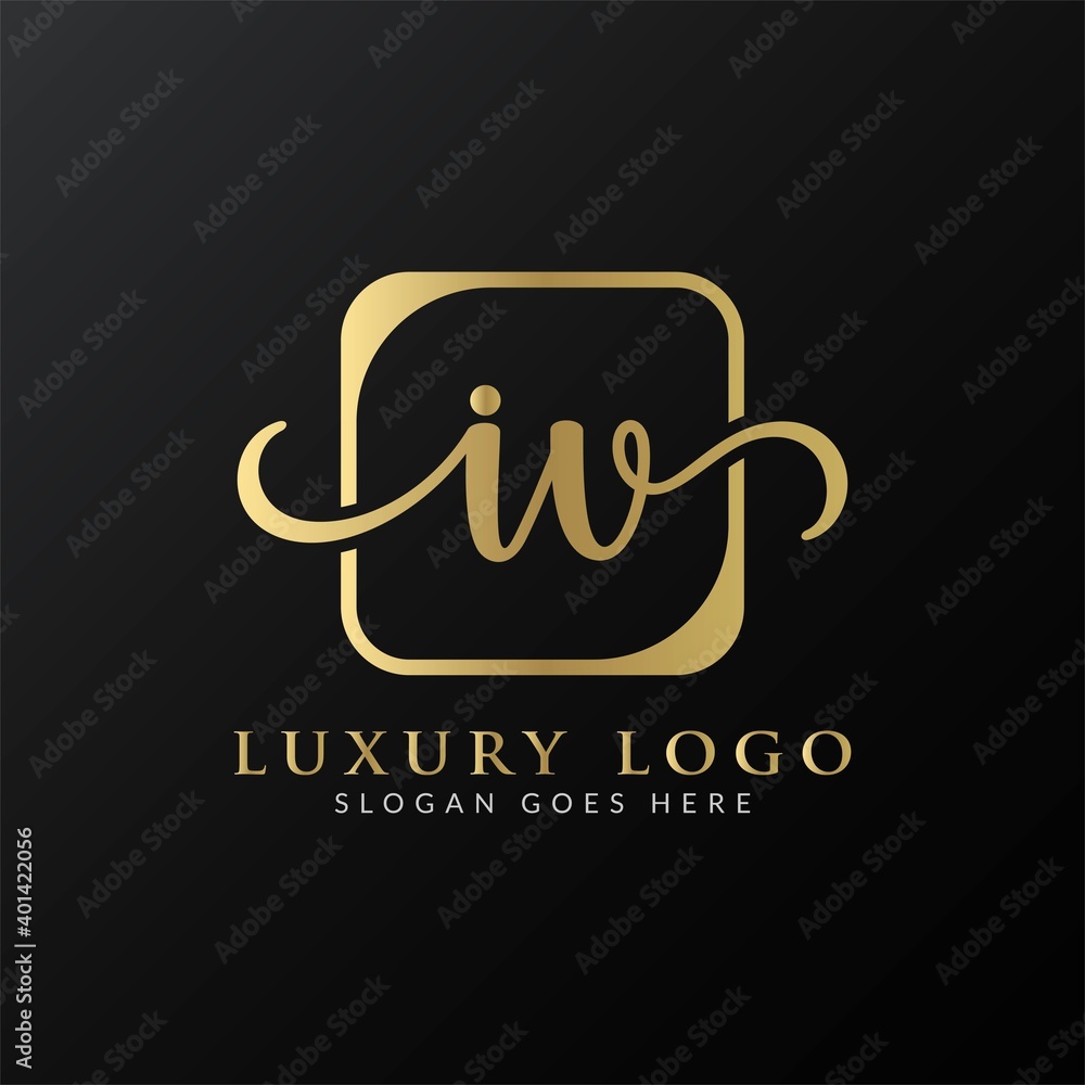 Initial IV letter Logo Design vector Template. Abstract Luxury Letter IV logo Design Initial IV letter Logo Design vector Template. Abstract Luxury Letter IV logo Design
