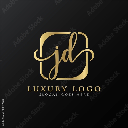 Creative letter JD Logo Design Vector Template. Initial Luxury Letter JD Logo Design
