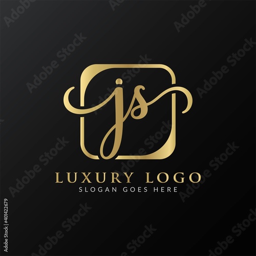 Creative letter JS Logo Design Vector Template. Initial Luxury Letter JS Logo Design