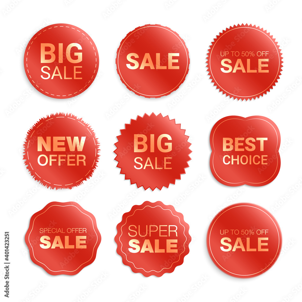Vector labels isolated on white background. Sale promotion, website stickers, new offer badge collection. Flat badges discount and tags. Best choice tags. Vector illustration Vector labels isolated on white background. Sale promotion, website stickers, new offer badge collection. Flat badges discount and tags. Best choice tags. Vector illustration