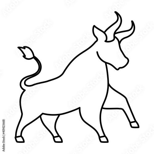 bull over a white background