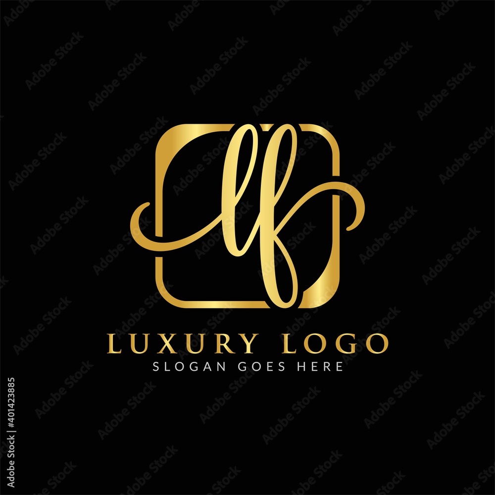 Initial LF letter Logo Design vector Template. Luxury Letter LF logo Design