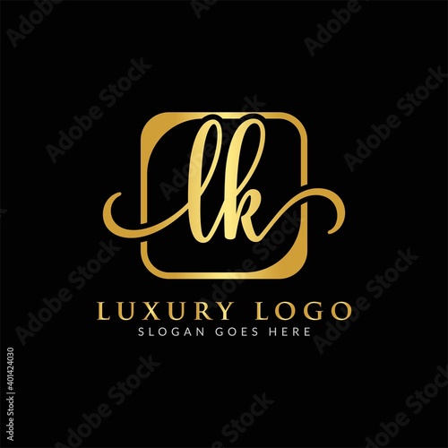 Initial LK letter Logo Design vector Template. Luxury Letter LK logo Design