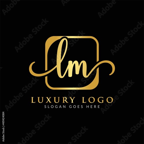 Initial LM letter Logo Design vector Template. Luxury Letter LM logo Design