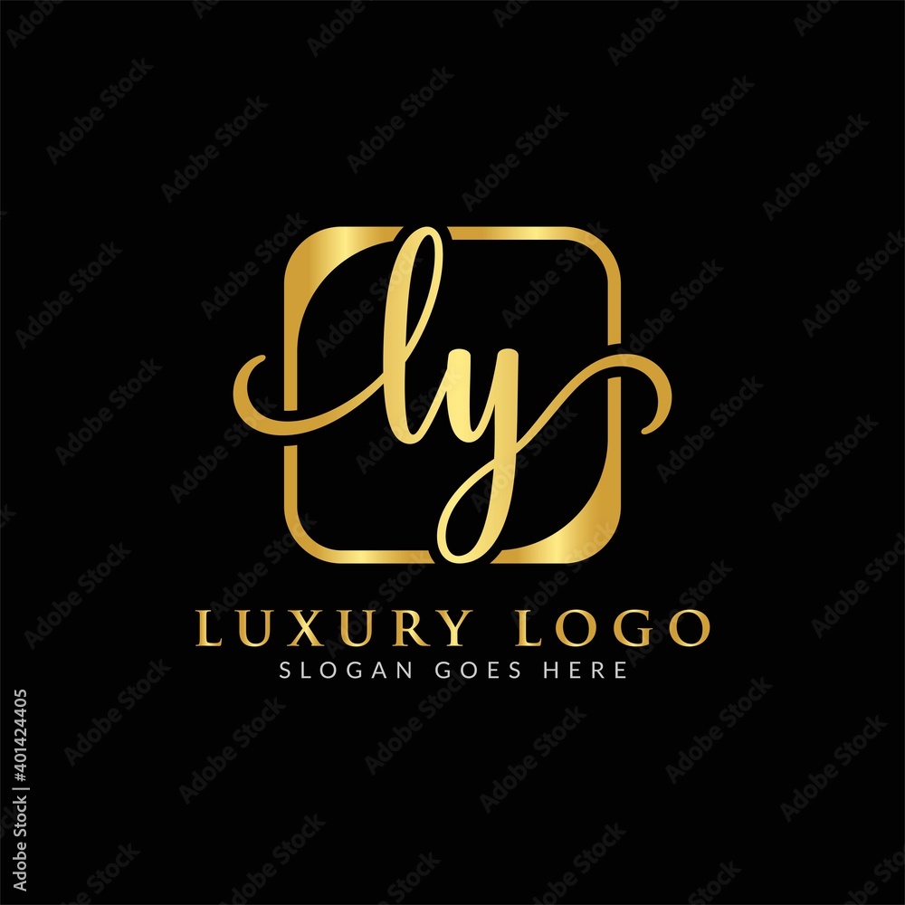 Initial LY letter Logo Design vector Template. Luxury Letter LY logo Design