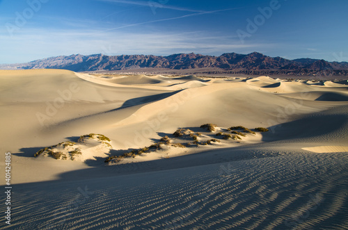 Sunrise and sand dunes near Stovepipe Wells  Death Valley National Park