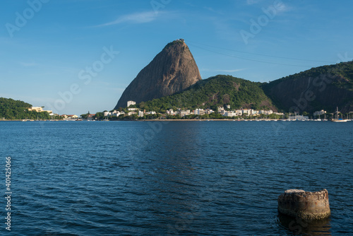 Profile View of the Sugarloaf Mountain Above Guanabara Bay in Rio de Janeiro, Brazil