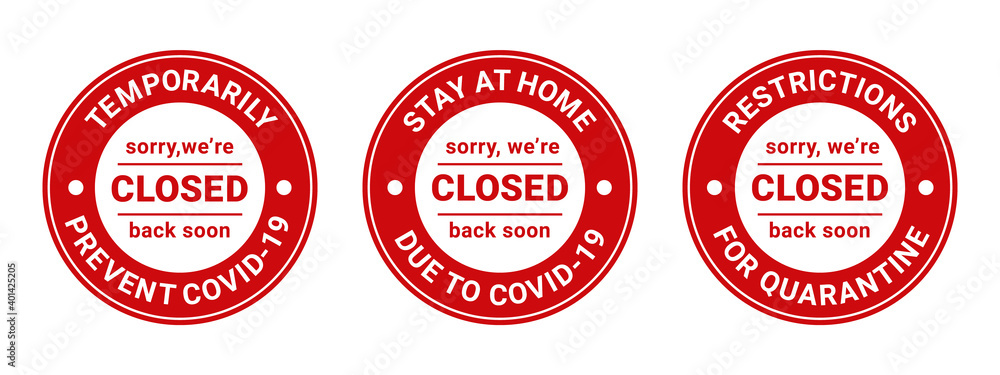 Sorry, We are closed. Information warning sign Sorry, We are closed. Information warning sign