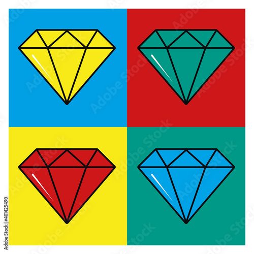 colorful pop art diamonds design