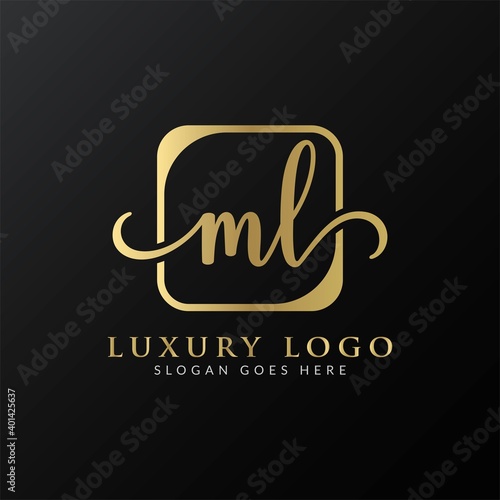 Initial ML letter Logo Design vector Template. Luxury Letter ML logo Design