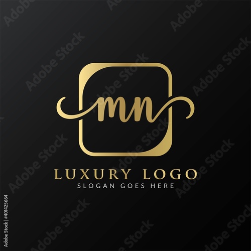 Initial MN letter Logo Design vector Template. Luxury Letter MN logo Design