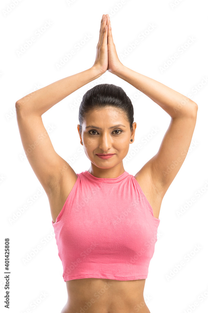 Beautiful young woman doing yoga isolated on white background. Beautiful young woman doing yoga isolated on white background.