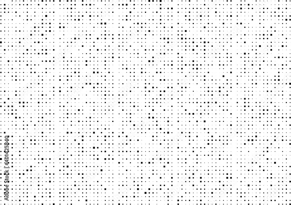 Abstract black dots square shaped and different sized on a white background Abstract black dots square shaped and different sized on a white background
