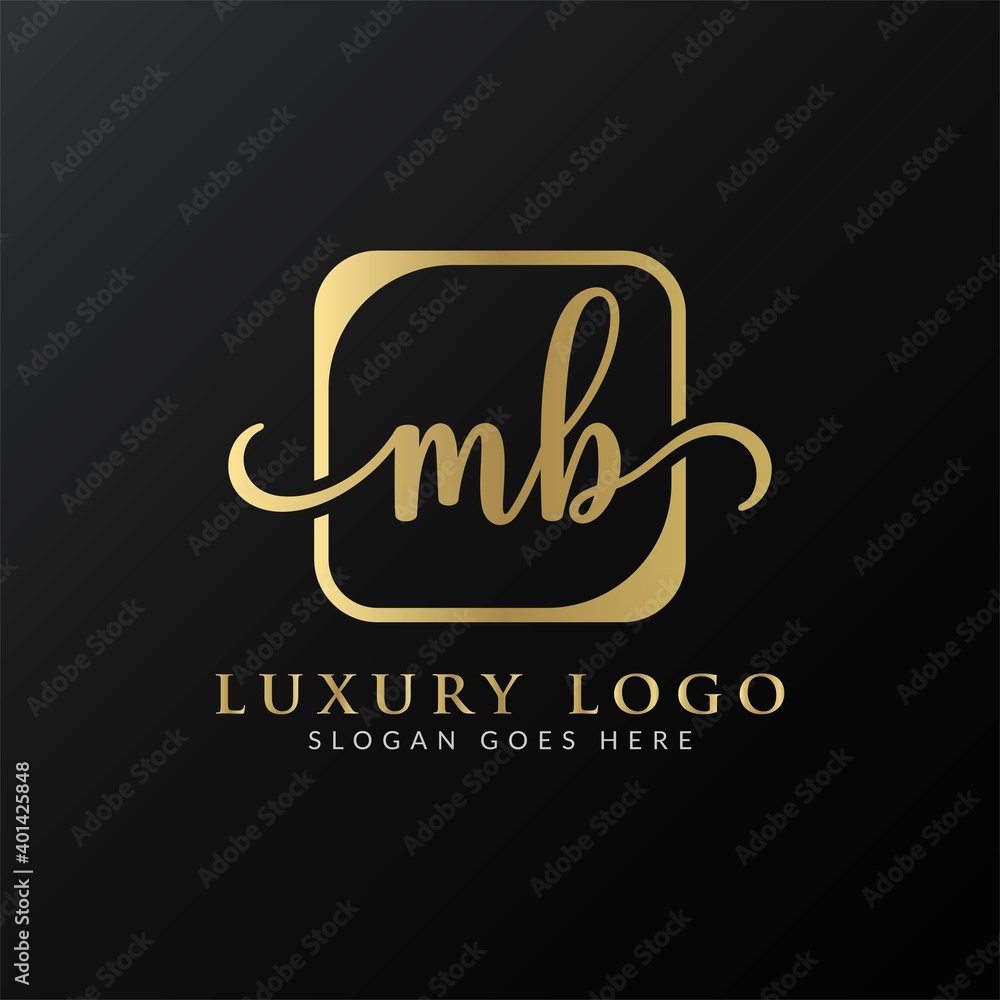 Initial MB letter Logo Design vector Template. Luxury Letter MB logo Design
