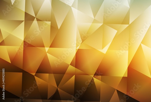 Light Blue  Yellow vector triangle mosaic template.