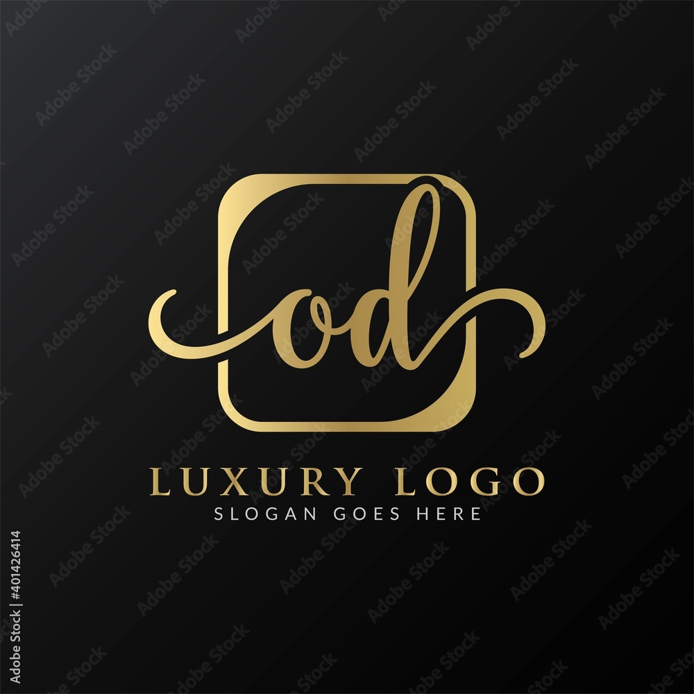 Initial Simple Letter OD Logo Design Vector Template. Abstract Luxury OD Letter Logo Design` Initial Simple Letter OD Logo Design Vector Template. Abstract Luxury OD Letter Logo Design`