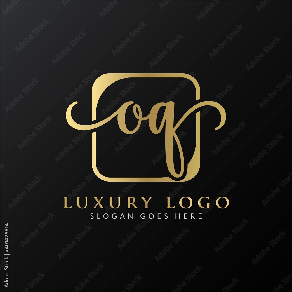 Initial Simple Letter OQ Logo Design Vector Template. Abstract Luxury OQ Letter Logo Design