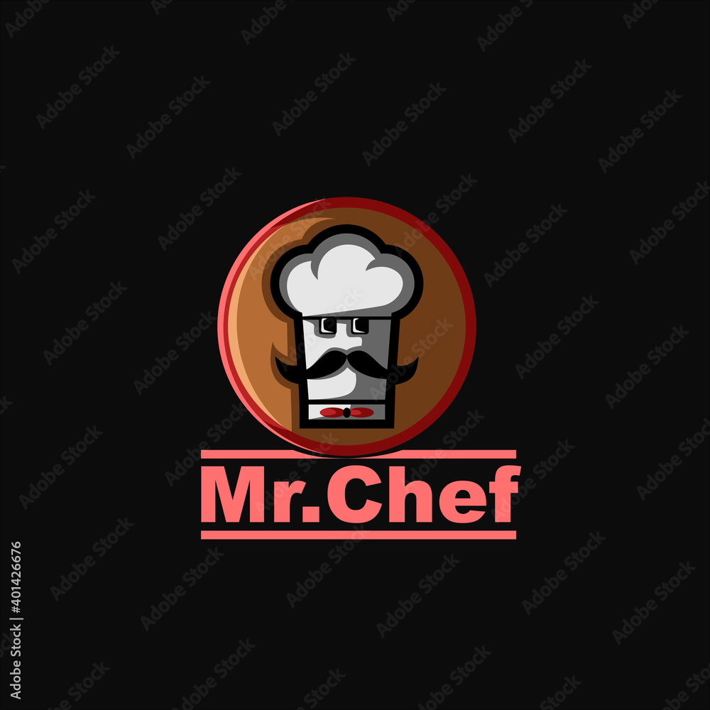 Mr. Chef Logo Design Vector