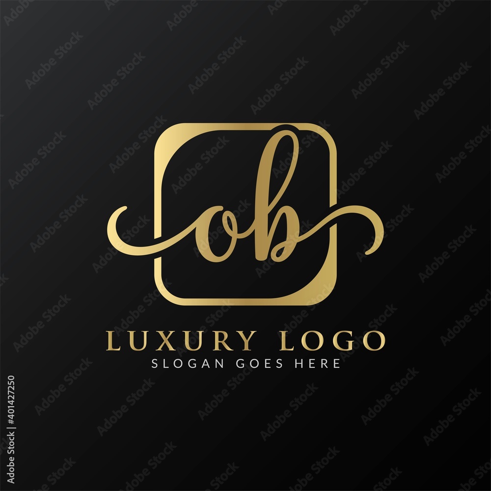 Initial Simple Letter OB Logo Design Vector Template. Abstract Luxury OB Letter Logo Design Initial Simple Letter OB Logo Design Vector Template. Abstract Luxury OB Letter Logo Design