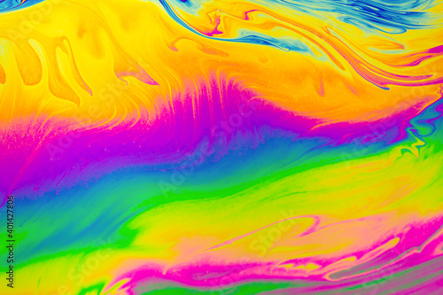 Wallpaper Mural Psychedelic multicolored patterns background. Photo macro shot of soap bubbles Torontodigital.ca