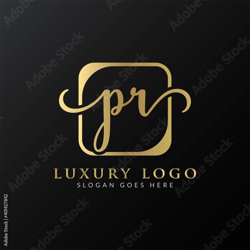 Initial PR Letter Logo Design Modern Typography Vector Template. Creative Luxury PR Logo Vector.