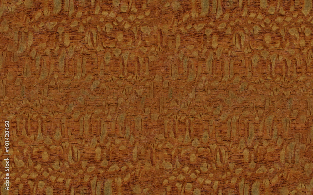 Lacewood veneer texture with rippled grain