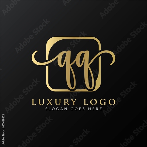 Initial Letter QQ Logo Design Vector Template. Modern Luxury QQ Letter Logo Design