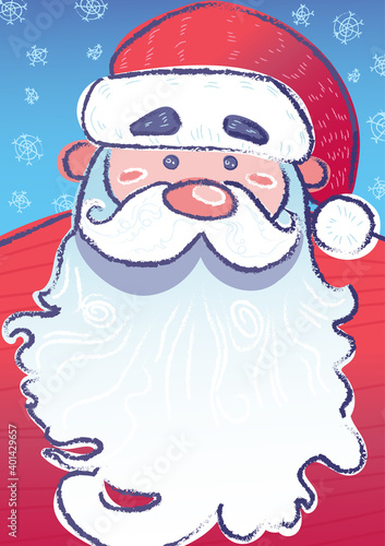 Christmas template with Santa and his beard with empty place for your text for posters or flyers and greeting cards