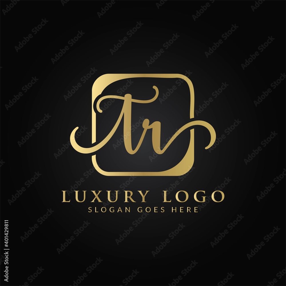 Initial TR letter Logo Design vector Template. Abstract Luxury Letter TR logo Design