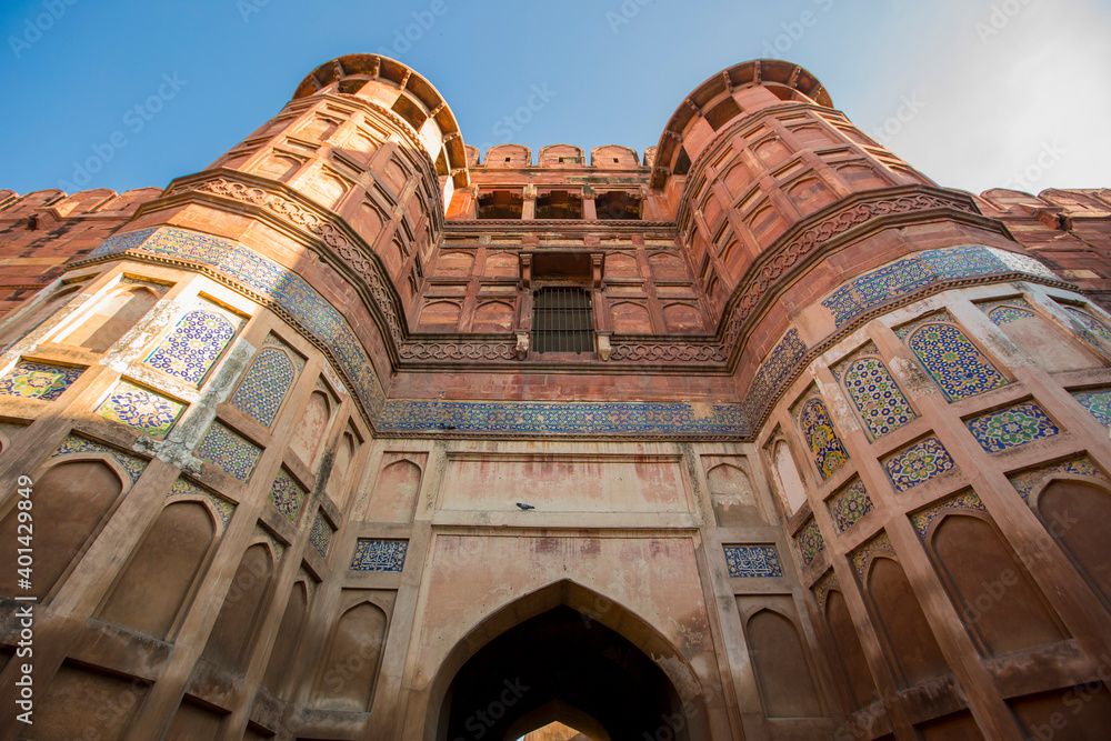 Exterior of Agra Fort, Agra, Uttar Pradesh, India