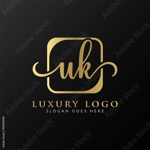 Initial UK letter Logo Design vector Template. Abstract Luxury Letter UK logo Design