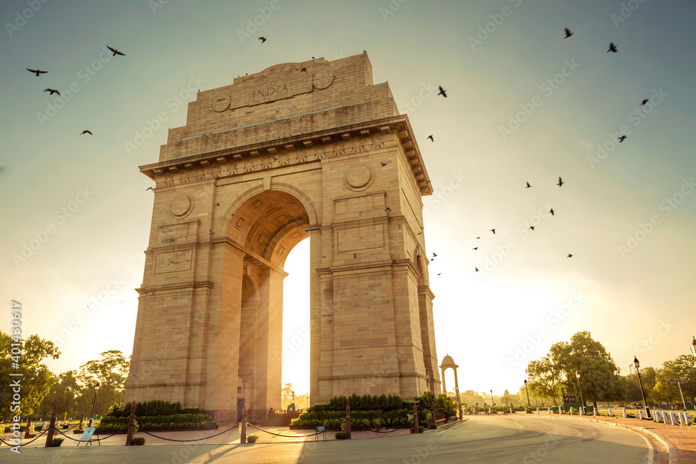 India Gate, New Delhi, India - obrazy, fototapety, plakaty 