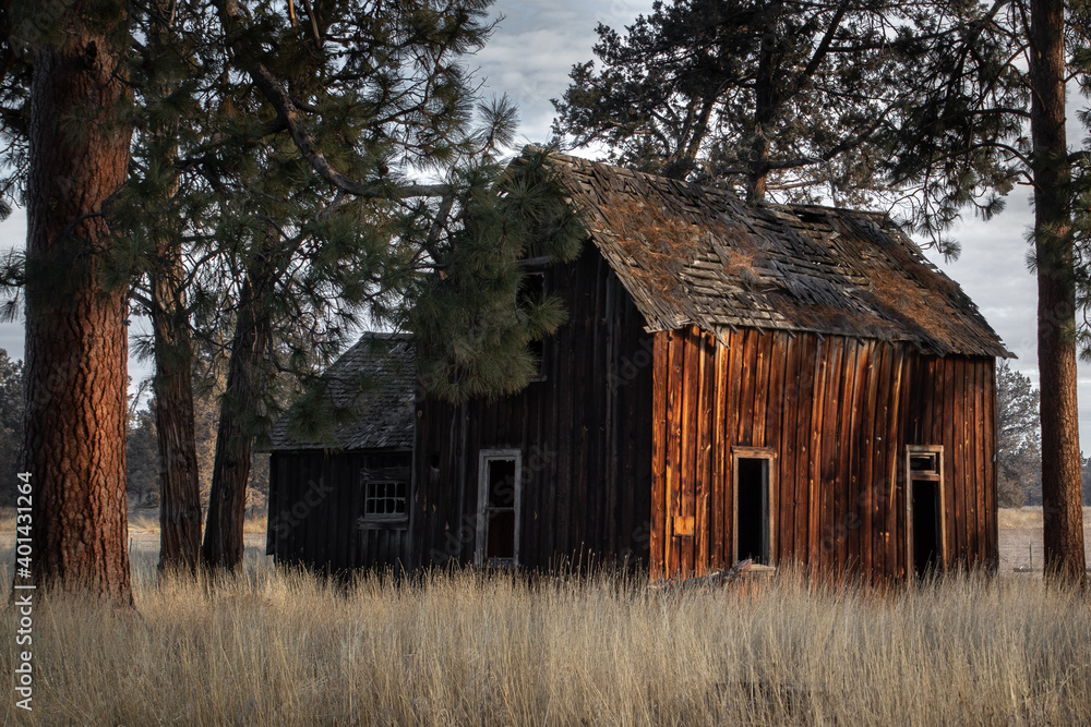 Old Barn in Sisters Oregon during a winter morning Old Barn in Sisters Oregon during a winter morning