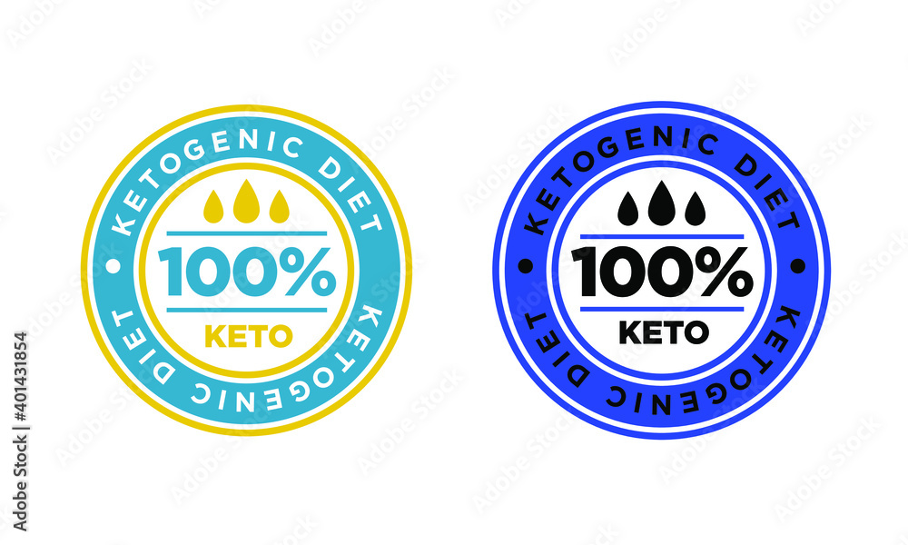 Obraz premium Ketogenic diet icon. Vector 100 percent weight loss keto diet label stamp