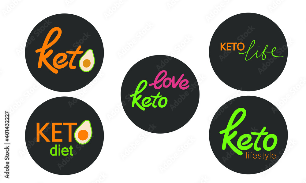 Ketogenic diet icon. Vector 100 percent weight loss keto diet label stamp