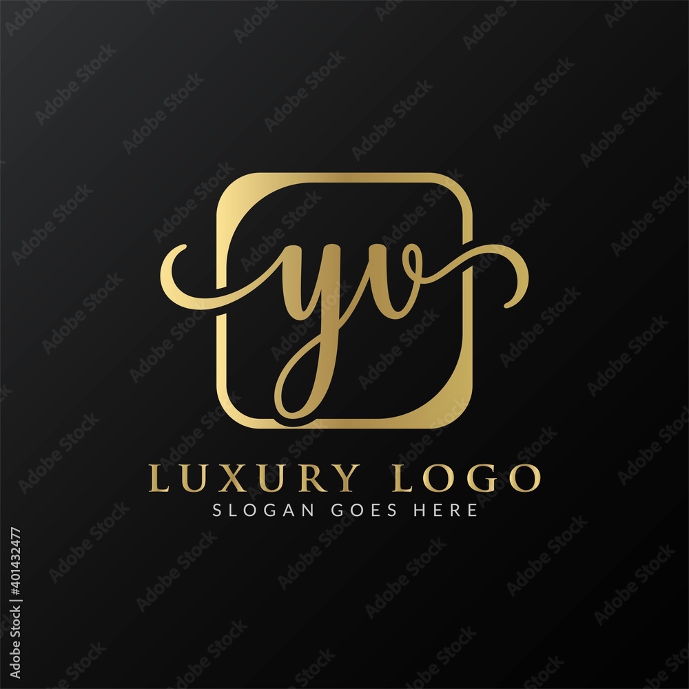 YV Logo Design Vector Template. Initial Luxury Letter YV Vector Illustration