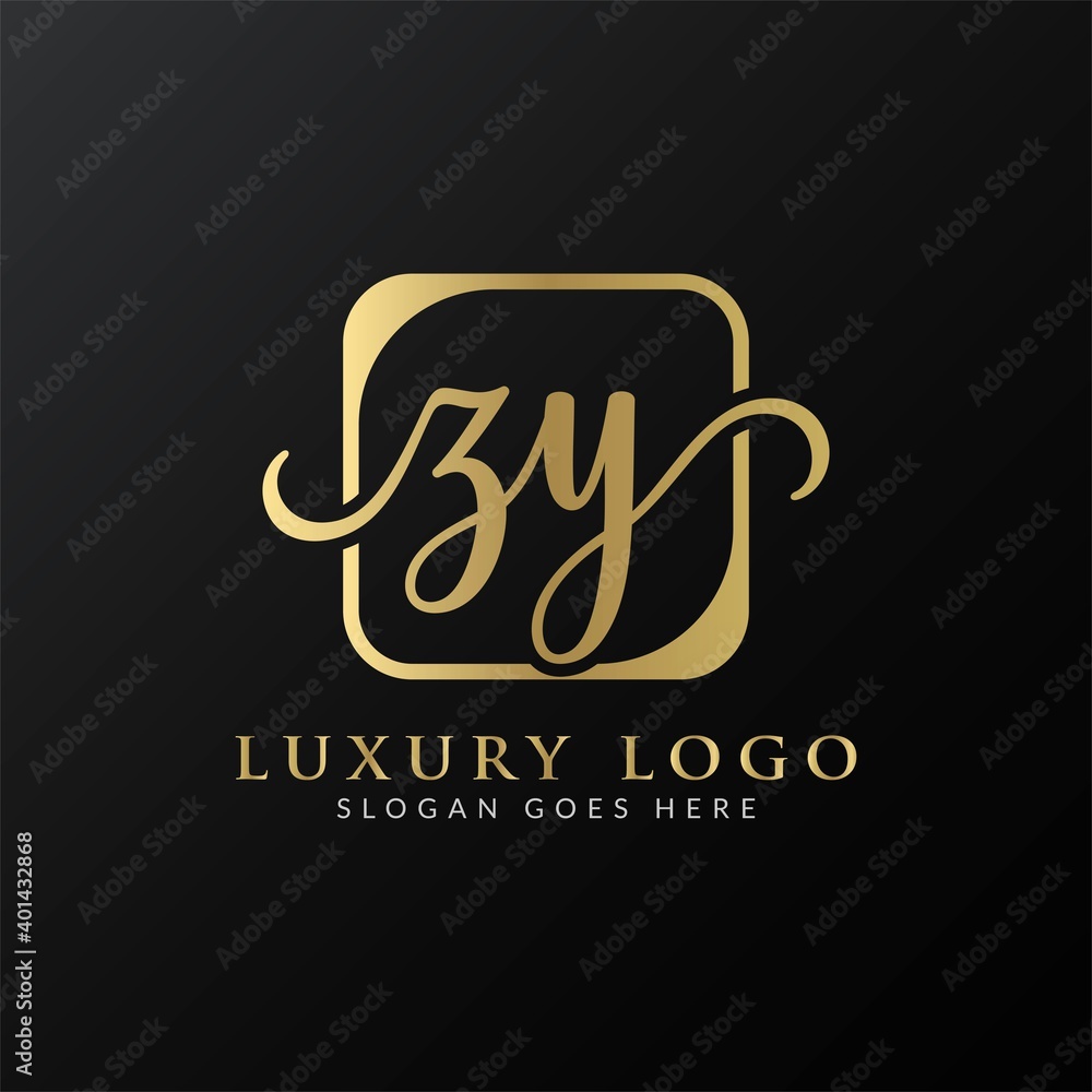 ZY Logo Design Vector Template. Initial Luxury Letter ZY Vector Illustration ZY Logo Design Vector Template. Initial Luxury Letter ZY Vector Illustration