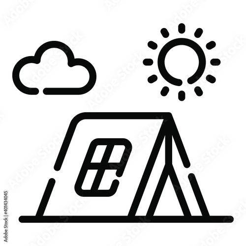 camping tant line concept icon